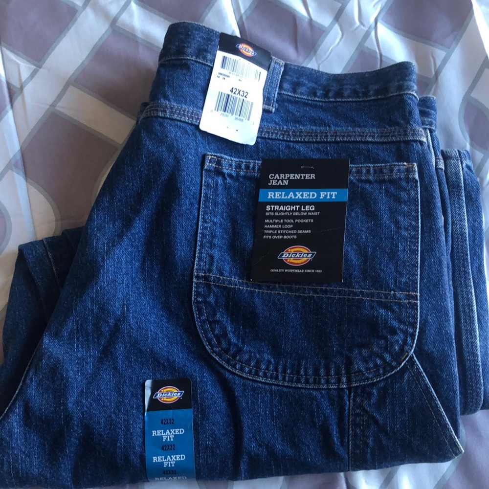 Dickies relaxed fit carpenter jeans straight leg men’s size 42 x 32